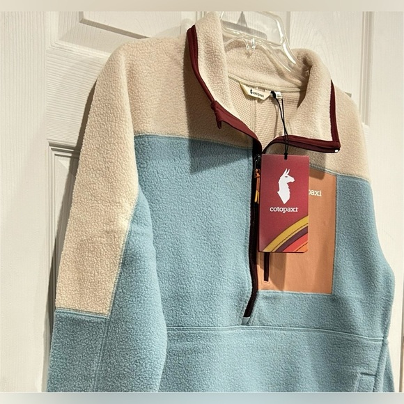 Cotopaxi Women's Large Abrazo Fleece Half-Zip Jacket  Cream Blue NWT Jacket - Picture 2 of 14